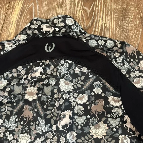 Kerrits Black and Gray Floral Long Sleeve Top - Picture 10 of 14